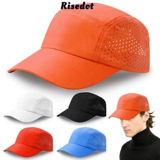 Mũ đi xe đạp RISEDOT, Mũ bóng chày lưới khô nhanh màu trơn, Mũ chạy bộ có thể điều chỉnh thoáng khí siêu nhẹ thông thường Unisex
