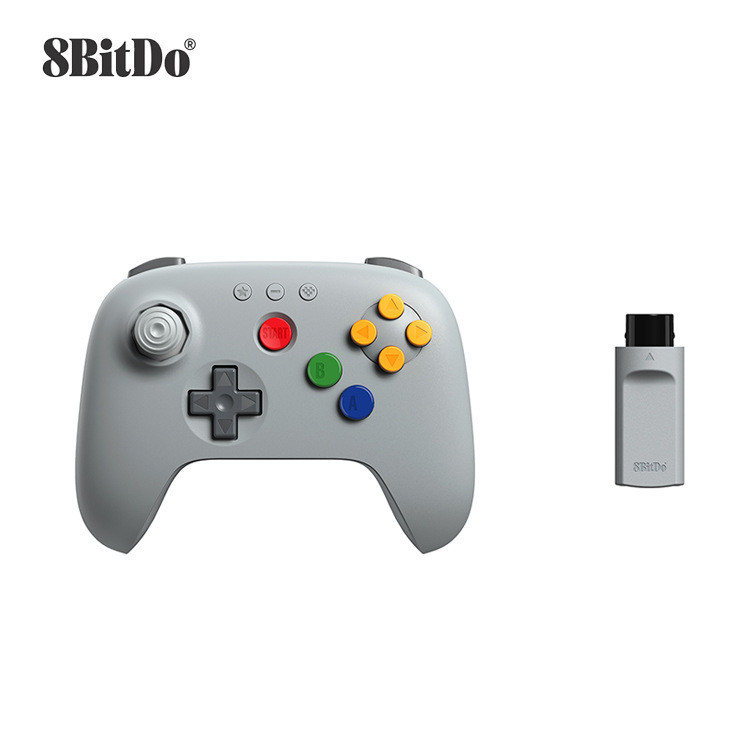 Bộ điều khiển 8BitDo N64 2.4G cho bảng điều khiển N64, Analog 3D và Windows (Xám) Tay cầm điều khiển hiệu ứng Hall
