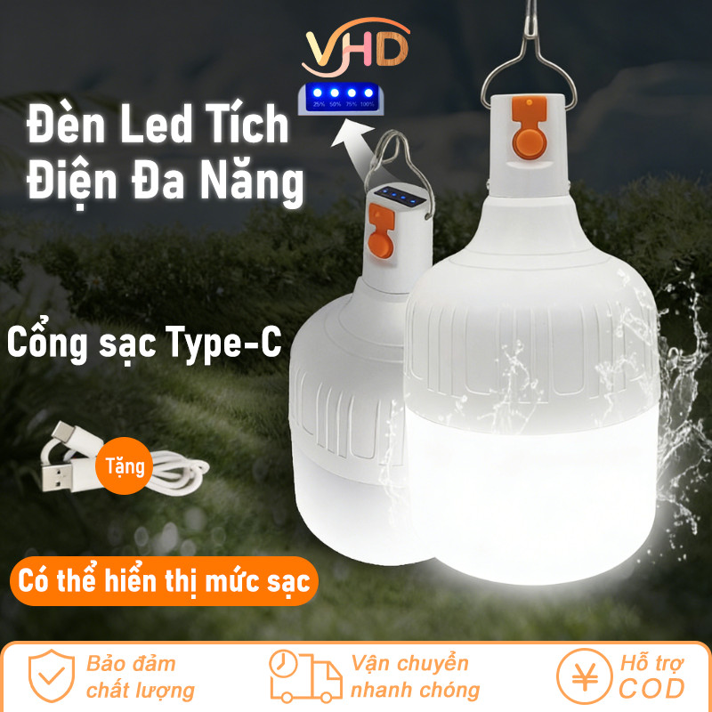 Đèn Tích Điện 3 Chế Độ Sáng Led - Siêu Sáng, Siêu Bền, Chống Nước Hoàn Hảo (Dùng Gia Đình, Dã Ngoại, Chợ Đêm)