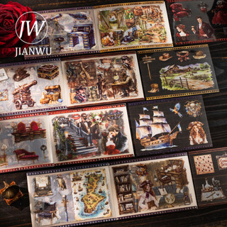 JIANWU Nhà Hát Châu Âu Series Nhân Vật Vintage Phong Cảnh Chất Liệu Cắt Dán PET Miếng Dán Sách Sáng Tạo DIY Tạp Chí Văn Phòng Phẩm