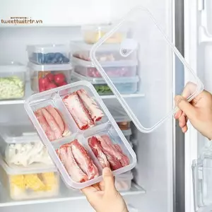 Hộp Bảo Quản Tủ Lạnh TRTR Bữa Ăn Ngủ Giòn Cấp Thực Phẩm Kín Thịt Đông Lạnh 2 / 4 / 6 Ngăn Hộp Bảo Quản Lạnh Có Nắp VN