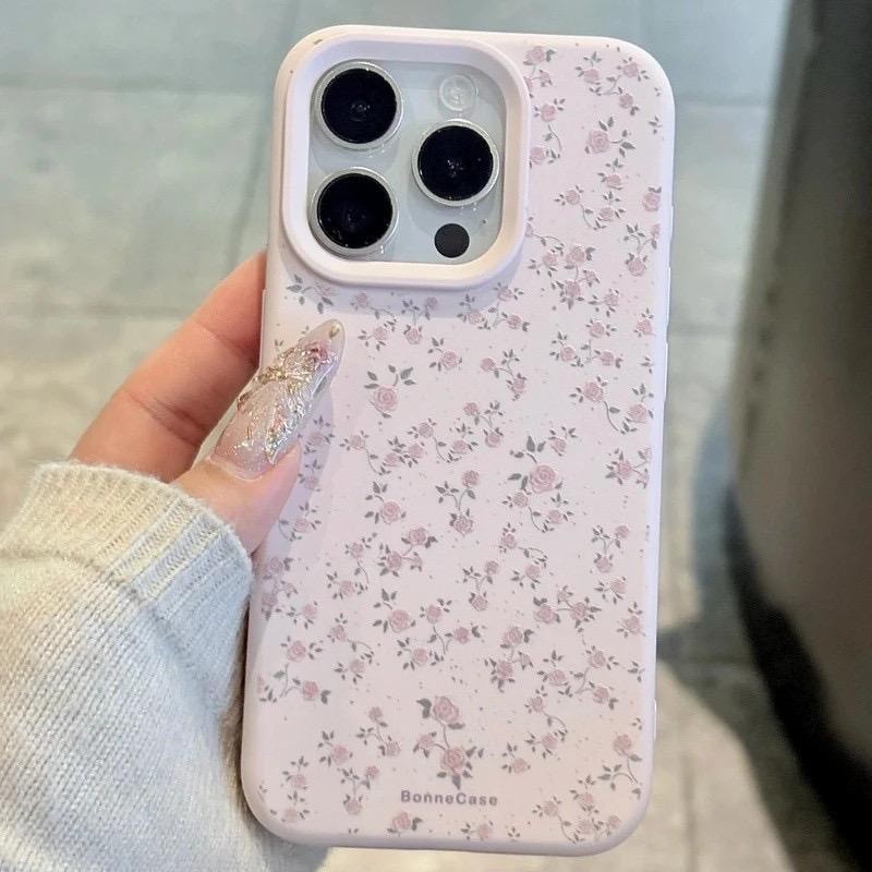 Bông hồng nhỏ được áp dụng cho iphone 16/15/14 vỏ 16promax gạo nếp vỏ 13 mềm 12/11