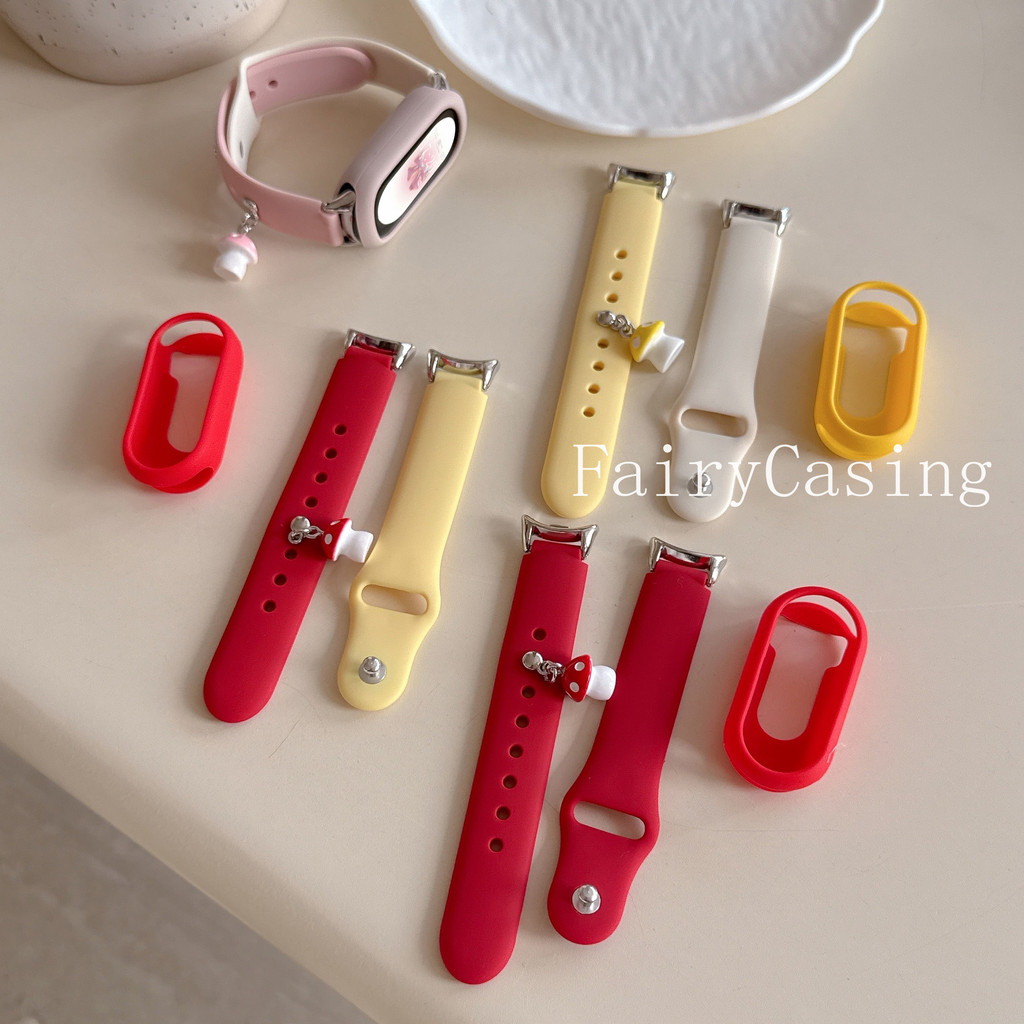 Ốp Lưng + Dây Đeo Silicon Cho Xiaomi Mi Band 10 9 8 Nfc Dây Đeo Tay Cao Su NFC Dây Đeo Tay Cho Mi Band 10Ceramic Phụ Kiện