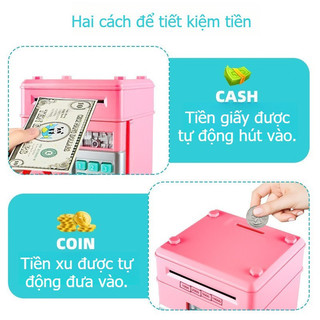 【BabyJoy】Két sắt nhựa ABS điện tử mini, thiết kế ống heo dễ thương có mật khẩu,Bền bỉ và chống rơi vỡ