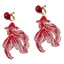 Kẹp tai rỗng Yoo Goldfish Piercing Needed Round Design Hợp kim Acrylic