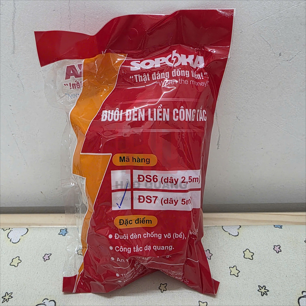Bộ Dây Đui Đèn LED Có Công Tắc SOPOKA ĐS6 ĐS7 – Dây Cắm Điện An Toàn, Tiện Lợi, Chất Lượng Cao