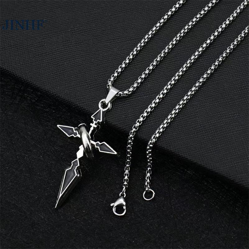 JINHF Vintage Chữ Thập Mặt Dây Chuyền Vòng Cổ Cho Nam Đa Năng Dây Chuyền Hợp Thời Trang Mồ Hôi Áo Punk Dây Chuyền Trang Sức Quà Tặng HOT