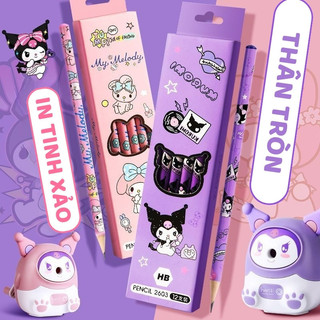 Bút chì HB với bộ sưu tập hình in hoạt hình đa dạng, combo 24 bút xinh xắn khuyến khích bé lớp 1 sáng tạo