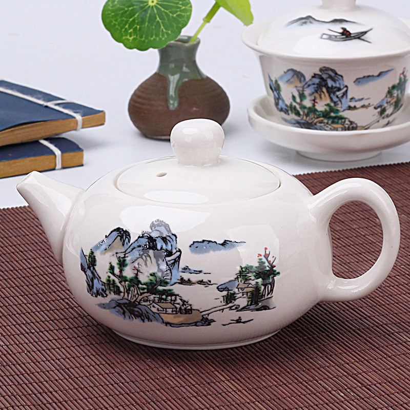 Ngọc Sứ Ấm Trà Ấm Trà Bộ Hộ Gia Đình Gốm Đơn Ấm Siêu Tốc Lớn Nhanh Trà Đen Làm Tàu X58S
