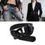 Thắt lưng Treeling Unisex Gothic Punk PU nhẹ để khiêu vũ và đi lại có thể điều chỉnh