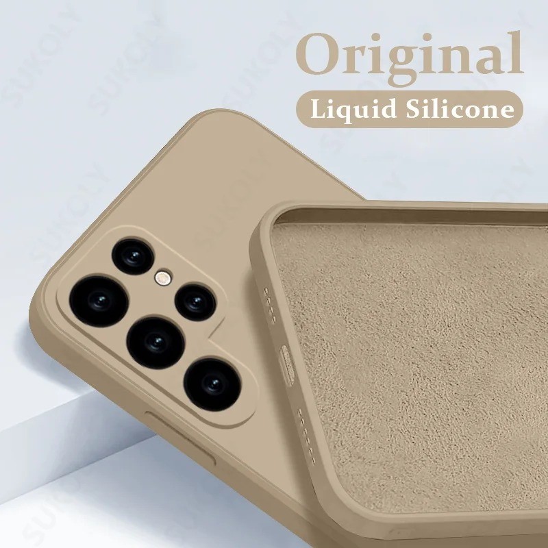 Ốp Silicon Lỏng Cho Galaxy S25 S25 + Ultra Edge Full Cover Chống Rơi Chống Cháy Nổ Mềm Procect Sang Trọng Nguyên Bản Vỏ Điện Thoại