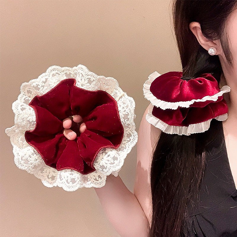 Ren Đỏ Phong Cách Hàn Quốc Cho Năm Mới - Phụ Kiện Tóc Cao Cấp