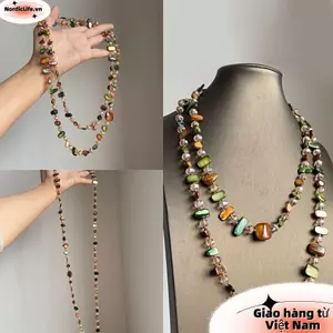 Vòng cổ bohemian Nordiclife đính hạt, phong cách vintage với nhiều màu sắc và ánh sáng sang trọng cho nữ