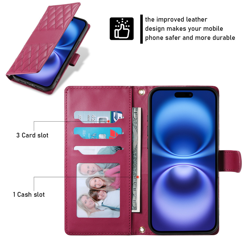 Bao Da Lật Dành Cho Samsung Galaxy A37 A57 A17 A06 A07 A16 A26 A36 A56 A05 A05s A15 A25 A35 A55 A54 5G Sang Trọng PU Bao Từ Ví Có Khe Cắm Thẻ Vỏ TPU Mềm Dây Đeo Tay