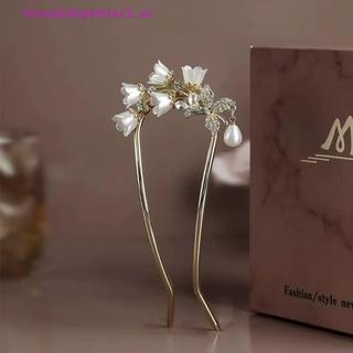 {FH Fashion} Kẹp Tóc Hình Chữ U Hoa Lily Của Thung Lũng Phong Cách Hanfu Trung Quốc, Made By Hand dành cho Nữ.