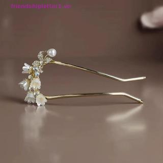 {FH Fashion} Kẹp Tóc Hình Chữ U Hoa Lily Của Thung Lũng Phong Cách Hanfu Trung Quốc, Made By Hand dành cho Nữ.