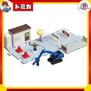 Takara Tomy Tomica Town Road Construction Playset with Mini Car & Scenery Parts — Ages 3+