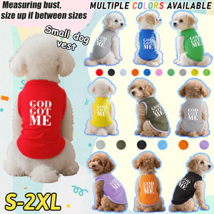 Áo vest thú cưng cỡ S-2XL, GOD GOT ​​In văn bản ME, Có nhiều màu sắc và thoáng khí cho mùa hè, thích hợp cho cả sử dụng trong nhà và ngoài trời, và phù hợp với tất cả chó mèo nhỏ.