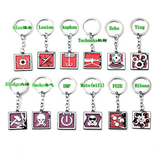 Rainbow 6 Six Seige Enamel Keychain Game Peripheral SLEDGE BANDIT VIGIL JAGER FROST Sledge BUCK Operator Logo Toy Gifts