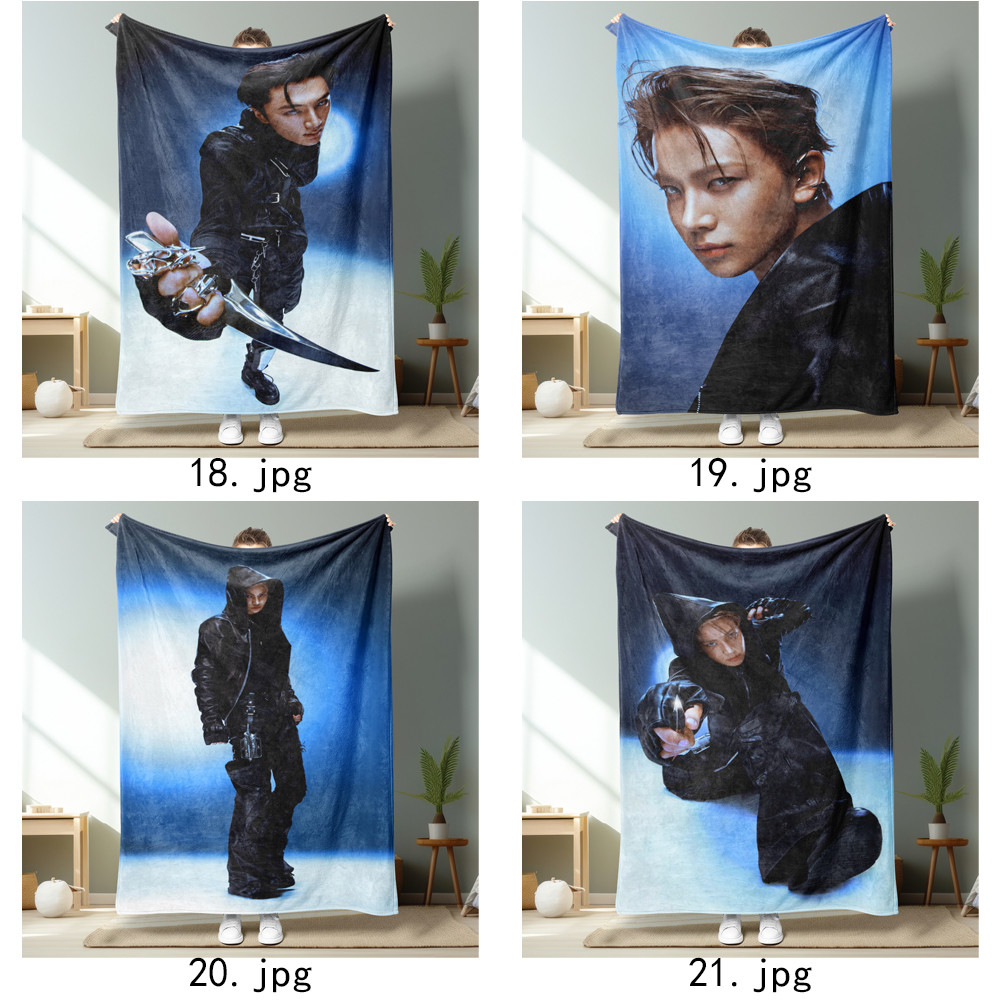 Chăn Flannel in một mặt Kpop ENHYPEN cho ghế Sofa, giường ngủ, văn phòng hoặc du lịch