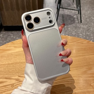 Kính Bảo Vệ Ống Kính Mạ Màu Cam Bạc AG Sơn Kim Loại Vỏ Điện Thoại Cho iPhone 17Promax 17Pro 13 14 15 16 Pro Max Chống Sốc Nam Nữ Vỏ Di Động