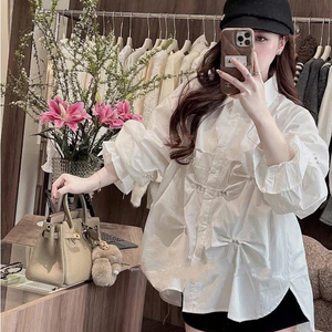 Áo Sơ Mi Chiết Eo Đính Đá KCloset Áo Trắng Nữ Phong Cách Tiểu Thư Sang Chảnh NA84