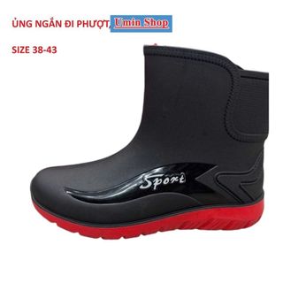Ủng ngắn đi mưa 829 size 38-43 đế cứng, ủng làm vườn, ủng đi phượt