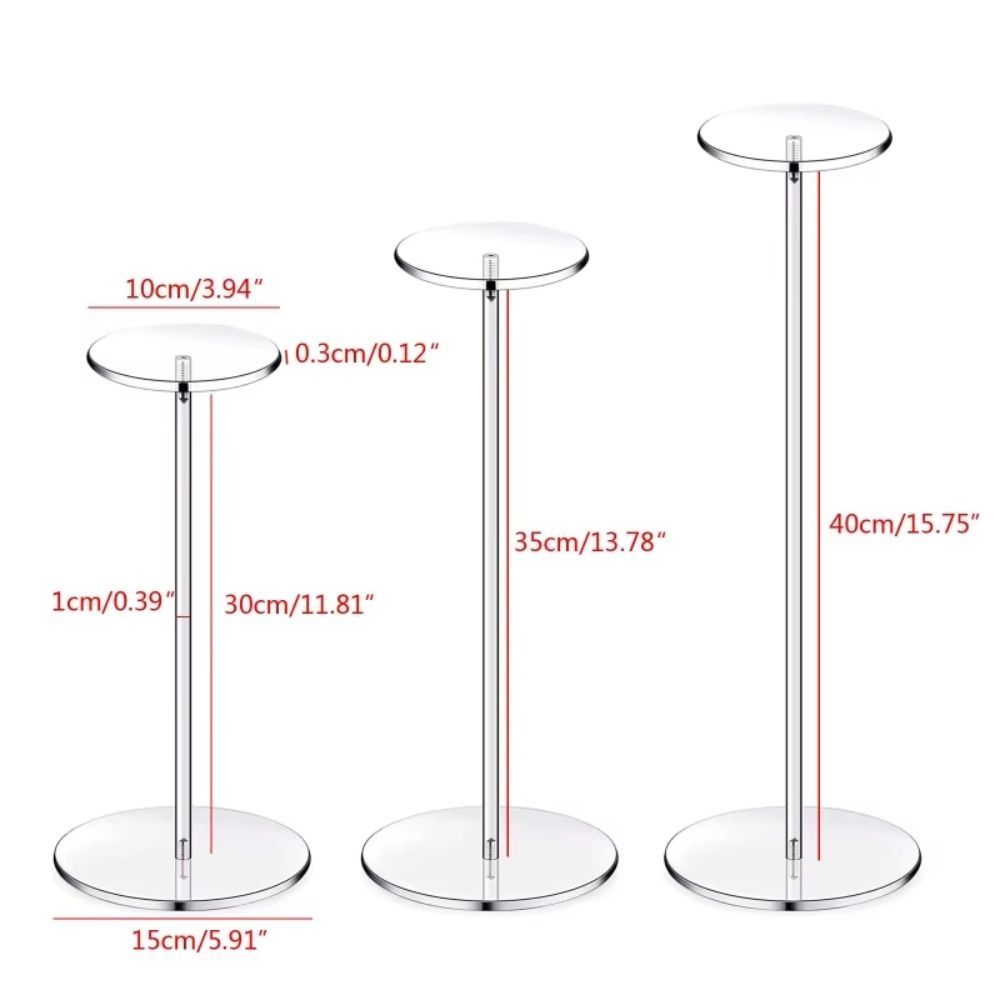 Giá trưng bày tóc giả CHEESELY, Giá đỡ trưng bày nắp trong suốt 30 / 35 / 40cm, Giá đỡ nâng mũ Acrylic bền cho cửa hàng trang sức mũ trưng bày đồng hồ