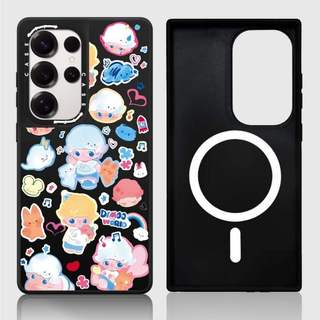 CASECASE X The World of DIMOO Case Matte Black & Sliver Mirror Vỏ hút từ tính Samsung Galaxy S26 S25 S24 S23 Ultra Plus Mặt sau cứng có hộp khắc logo