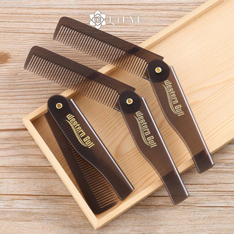 QrhYK Di Động Có Thể Gập Lại Nhà Thơ Lược Dầu Đầu Nhựa Râu Lược Tạo Kiểu Tóc Dụng Cụ Lược Dành Cho Nam Nữ Gấp Lược Cắt Tóc Dụng Cụ Tóc Mới