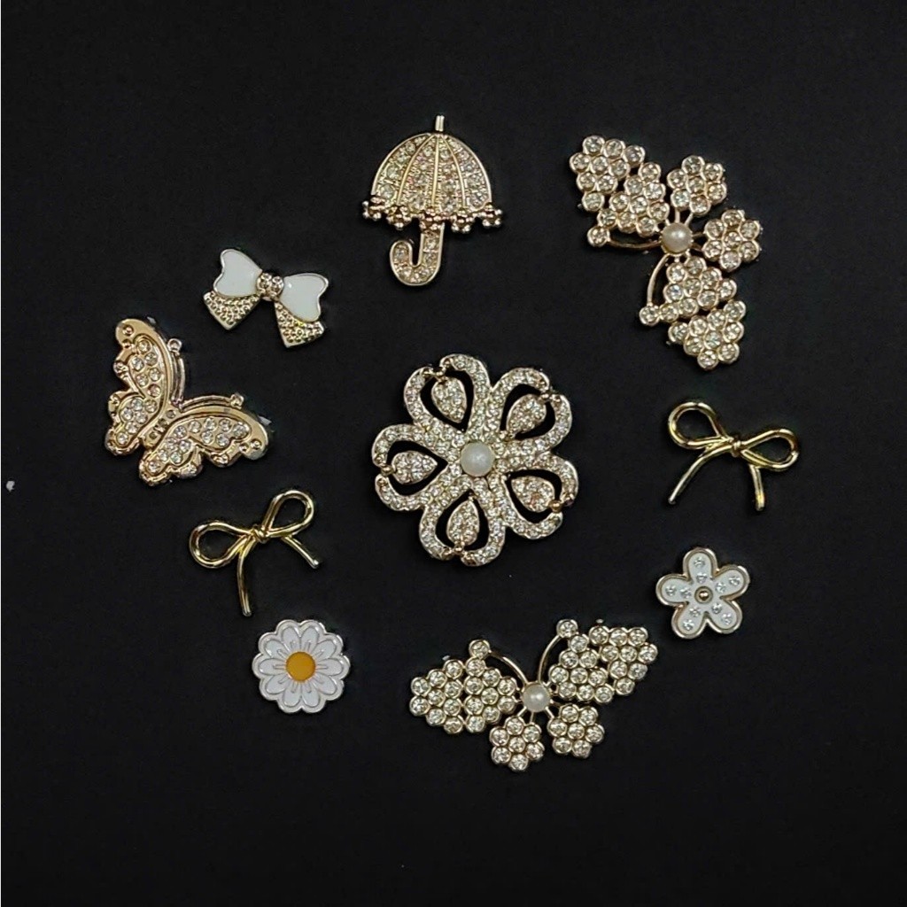 CHARM/STICKER  ĐÍNH ĐÁ: SET CHARM CAO CẤP GẮN DÉP 10 CHI TIẾT LUXURY