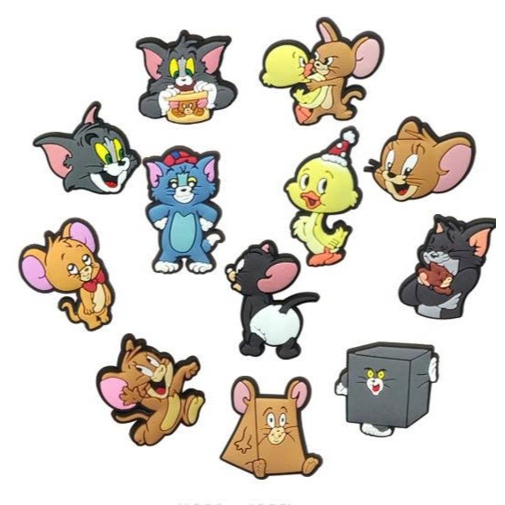 Set 12 Sticker/ Charm gắn dép Tom và Jerry
