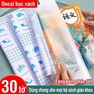 Bọc sách thiết yếu cho học sinh, decal 10 cái trong suốt với kích cỡ lớn, vừa ,nhỏ bảo vệ sách giáo khoa
