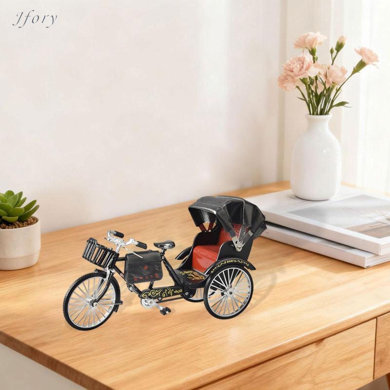 Jfory Mô Hình Rickshaw Hợp Kim Vintage Ba Xe Đạp Pedicab Đồ Chơi Mô Phỏng Diecast Sưu Tập Xoay Quay Có Thể Lái Bánh Xe Thích Hợp Cho Bộ Sưu Tập Trang Trí Nhà