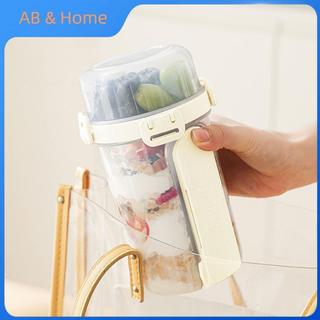 ABQ 600ML Salad Bột Yến Mạch Cốc Ăn Sáng Cốc Đôi Ngũ Cốc Hạt Sữa Chua Bộ Hộp Đựng Có Giá Đỡ Thay Đồ Nĩa Chuẩn Bị Bữa Ăn VN