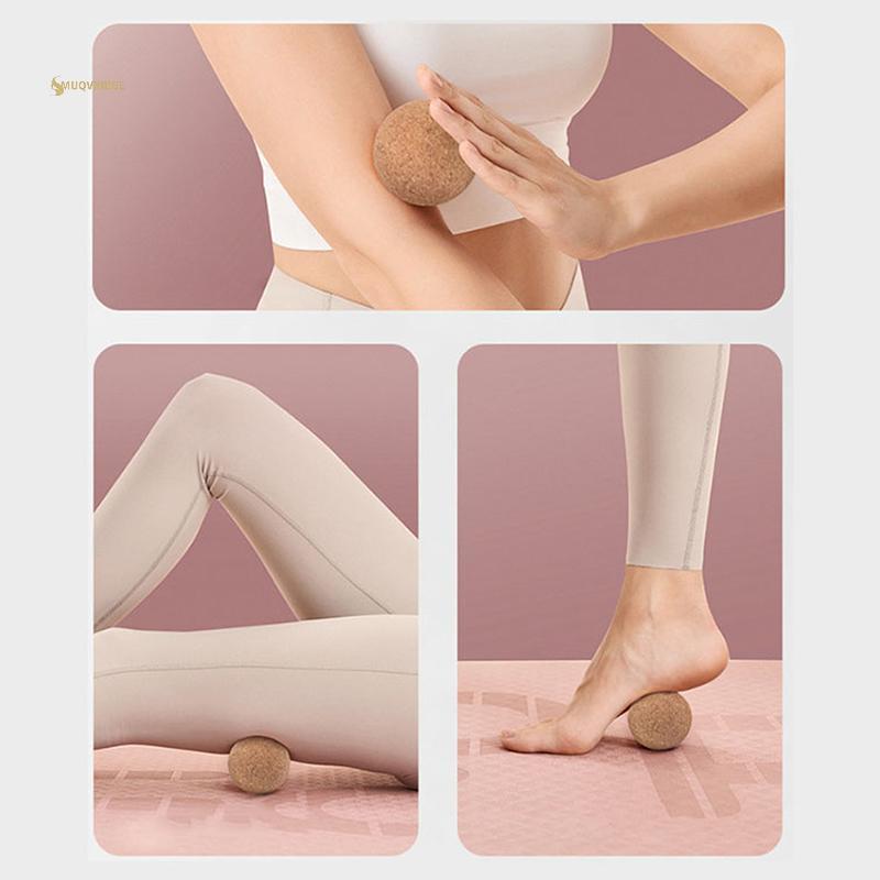 MUQV Cork Massage Ball Ba Massage Chân Massage Bóng Yoga Căng Thẳng Giải Phóng Trị Liệu Myofascial Ball Thư Giãn Cơ Bắp Kích Hoạt Điểm n