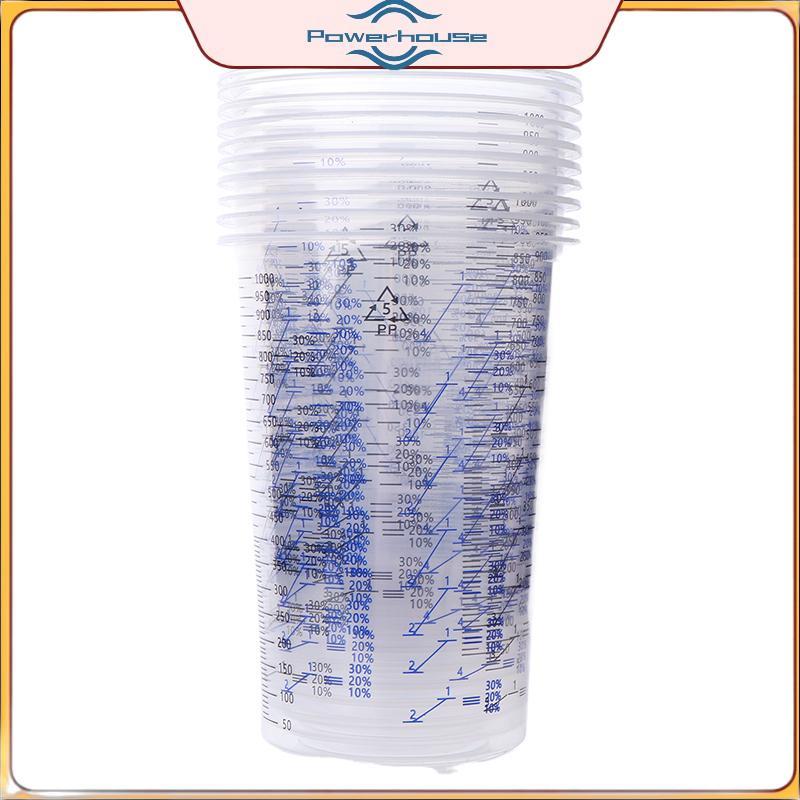 POWER 10 Chiếc Cốc Trộn Sơn Hiệu Chỉnh Cốc Trộn Sơn Nhựa 1000Ml Chậu Trộn Để Trộn Chính Xác Sơn Và Chất Lỏng.