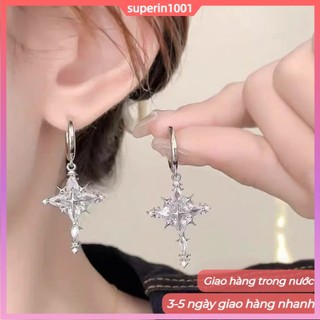 Bông tai hình bông tuyết và ngôi sao bốn cánh - Thiết kế lấp lánh, ngọt ngào và mát mẻ