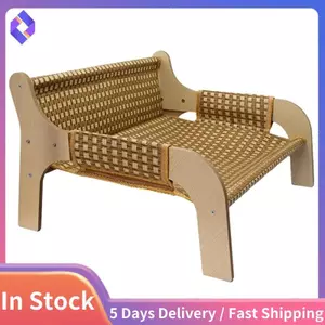 Ghế Sofa Mèo Mùa Hè 2 Trong 1 Thảm Mây Cho Thú Cưng Sofa Mèo Chó Đa Năng Chống Trầy Xước Sản Phẩm Thú Cưng