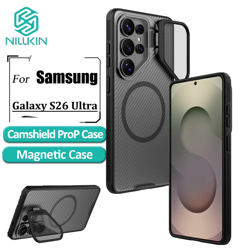 Nillkin TPU + PC Vỏ Điện Thoại Kim Loại Cho Samsung Galaxy S26 Ultra Twill Họa Tiết Ống Kính Máy Ảnh Đứng MagSafe Từ Chống Sốc — ảnh 1