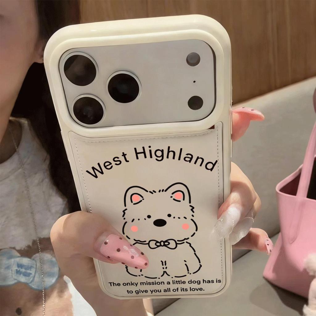West Highland Puppy cho iPhone 17 16pro trường hợp 11 promax 15Plus trống gói