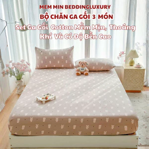 Bộ ga gối 3 món với chất liệu cotton dệt mềm mịn siêu sang trọng và thoáng khí MemminbeddingLuxury