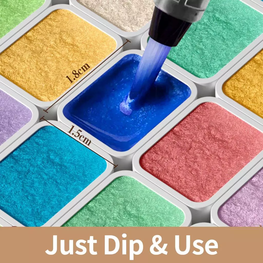 Angel Mark Pearlescent Solid Watercolor Paint Set Màu Sắc Sống Động Móng Tay Nghệ Thuật Thủ Công DIY