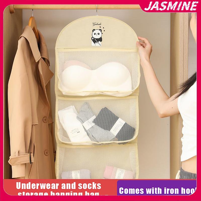 JASMINE Túi lưới 2/3 lớp dung tích lớn bảo quản đồ lót, thoáng khí, có móc treo