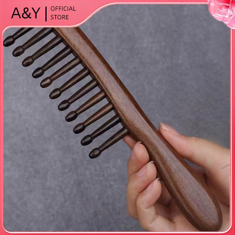A & Y Naturalb Meridian Massage Chống tĩnh điện No-snags Răng Rộng Cho Nữ Cô Gái Tóc Xoăn Thẳng.