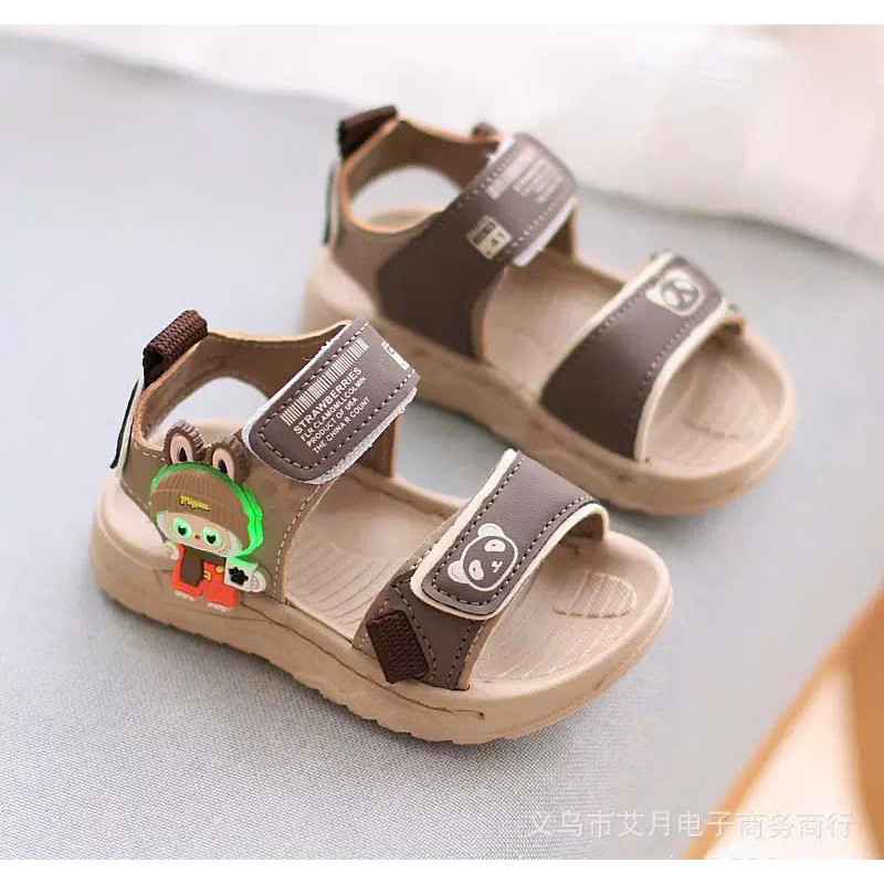 ( hàng sẵn ) sandal đèn led quai dán bé trai dép quai hậu cho bé kiểu dáng thể thao khâu đế bền đẹp chống trượt C46