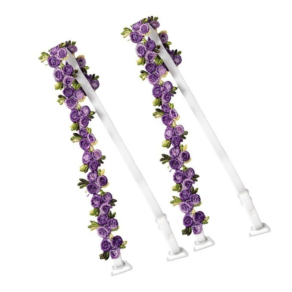 Dây đeo áo ngực hoa làm từ polyester đàn hồi, điều chỉnh được, chống trượt, phù hợp váy dạ hội và tiệc cưới.