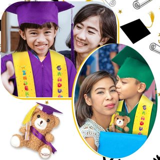 2026 Bộ áo choàng tốt nghiệp dệt mới cho trẻ em, mũ và áo choàng đi học mầm non & tiểu học cho buổi lễ & biểu diễn