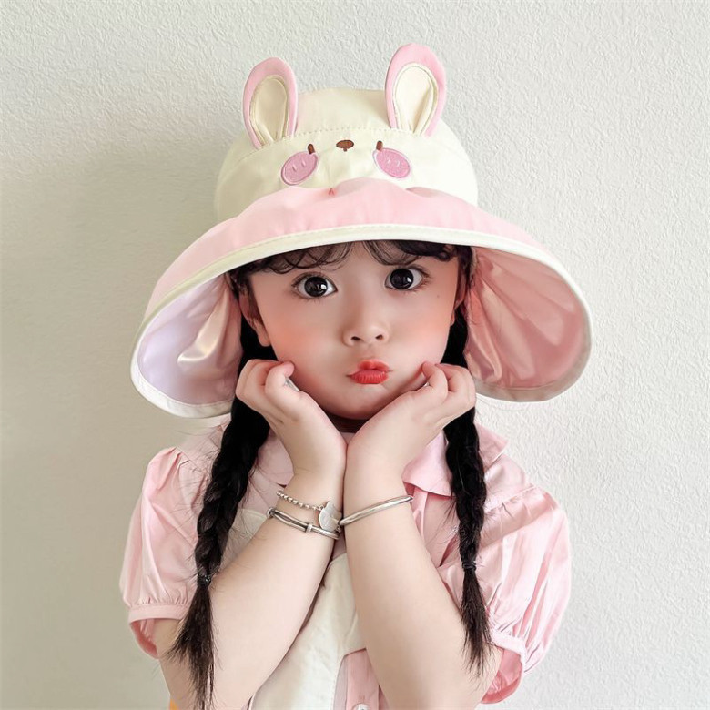 Mũ Vành Rộng Che Nắng Cho Bé 2-10 Tuổi , Nắng Hở Chóp Họa Tiết Hoạt Hình Dễ Thương Cho Bé