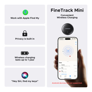 Thẻ định vị thông minh mini UGREEN FineTrack sạc không dây, chống thất lạc